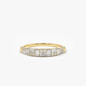 14k Baguette Diamond Stacking Ring