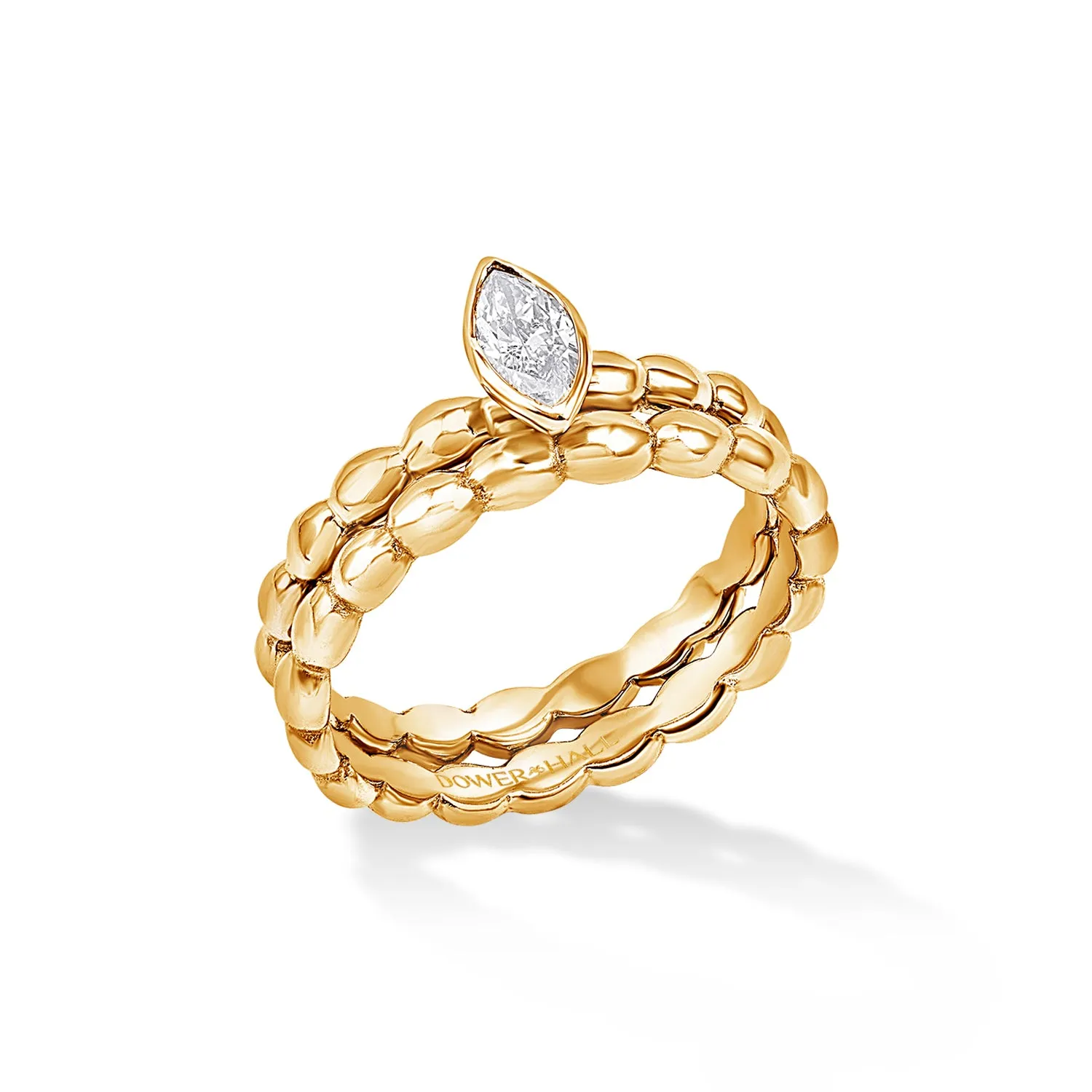 14k Marquise Bubbles Narrative Ring Stack