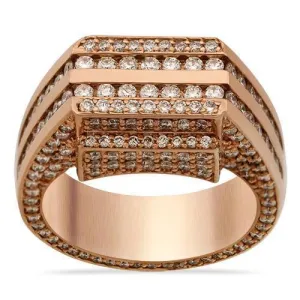 14k Rose Gold Diamond Channel Set Ring 5.50 Ctw