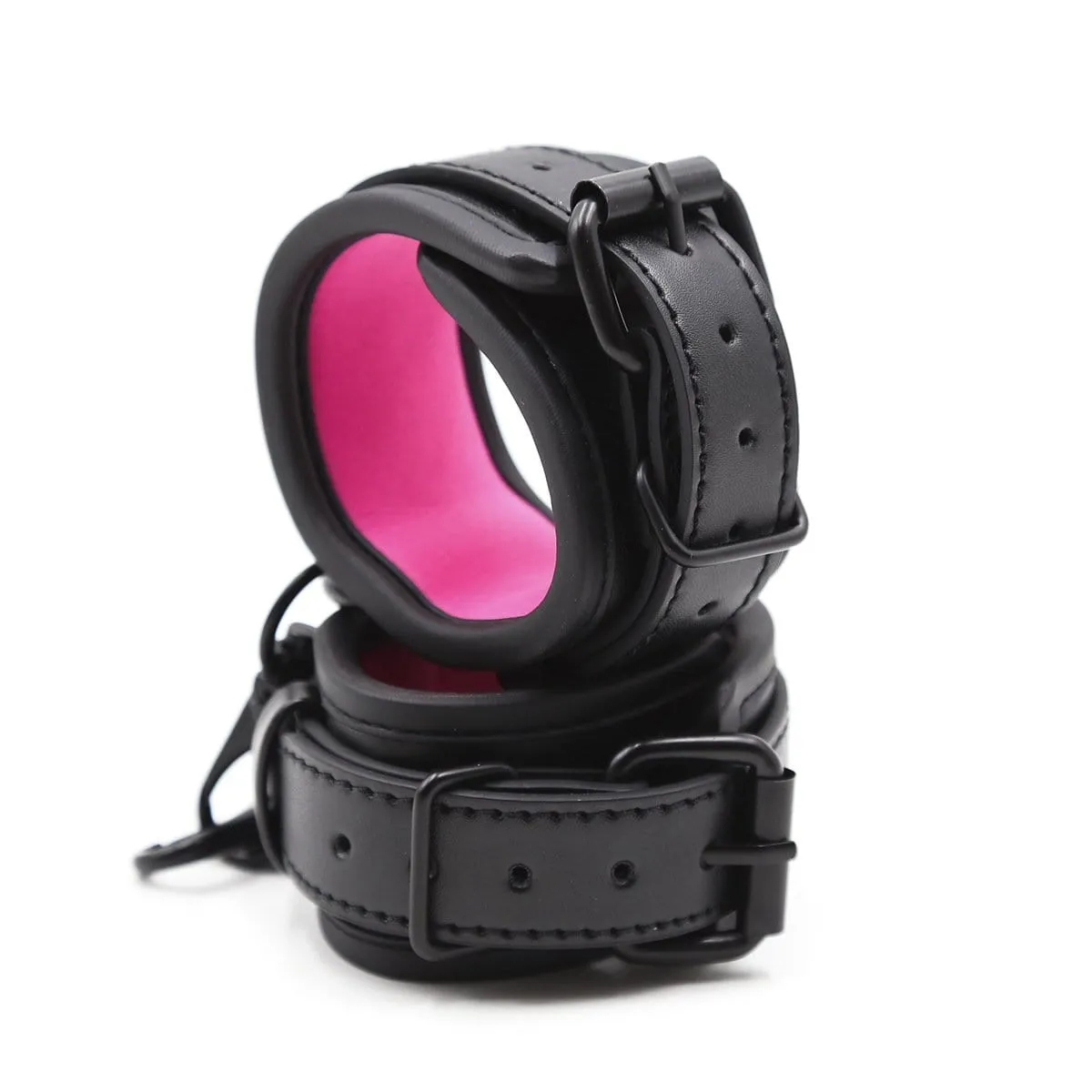 1871MQ      Blackout Padded Wrist Cuffs with Clips and Soft Pink Neoprene Lining