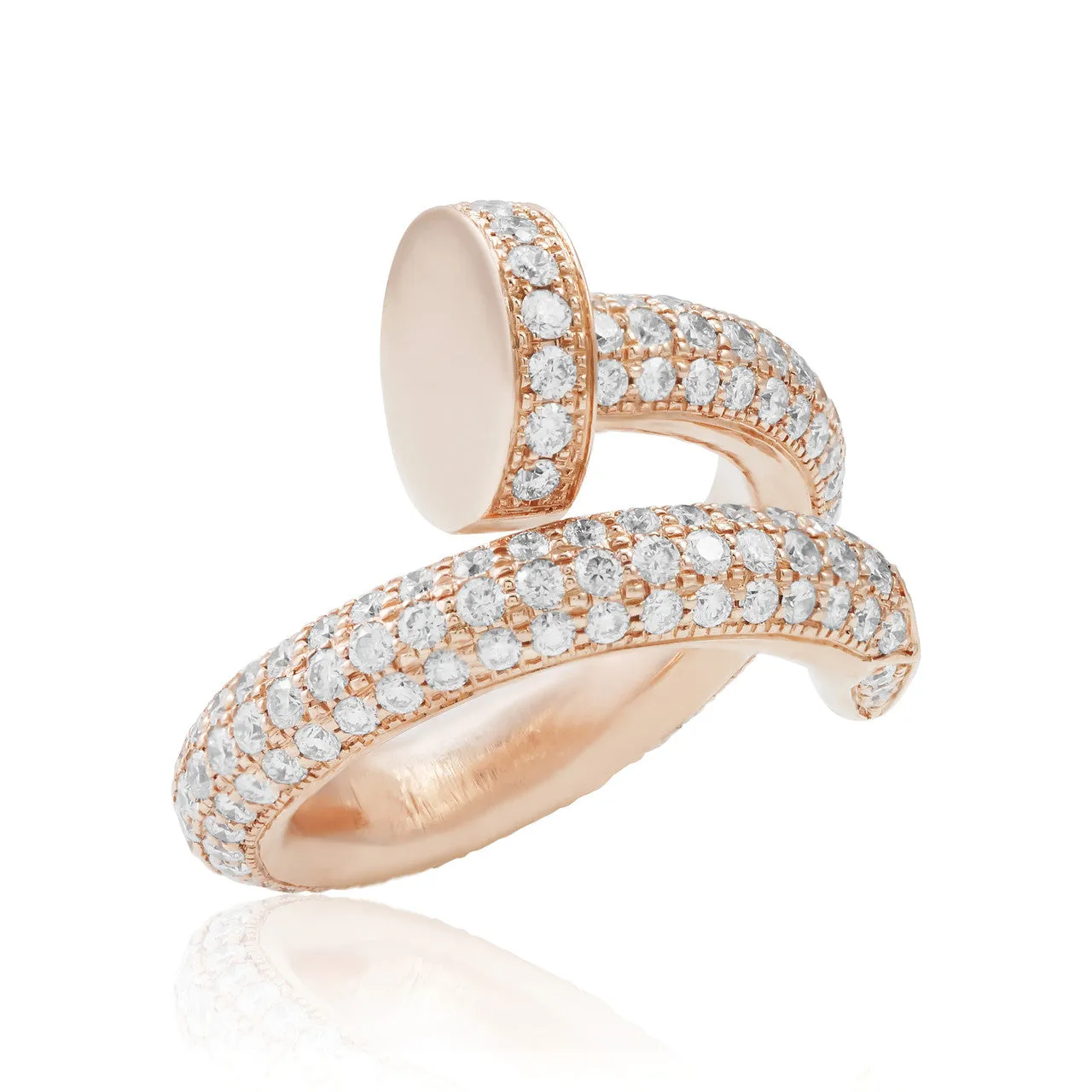 18K Rose Gold 2.5ct Nail Ring