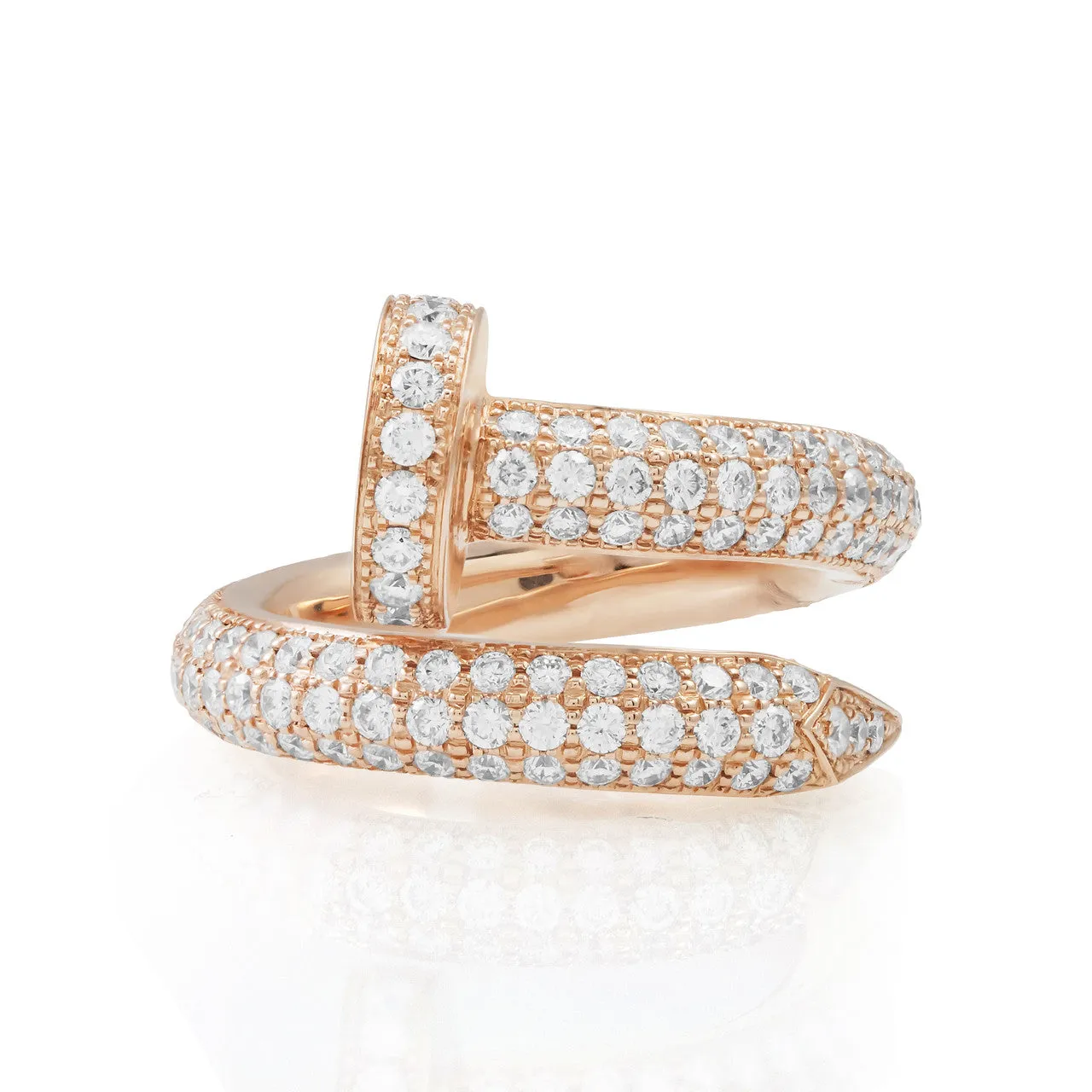 18K Rose Gold 2.5ct Nail Ring