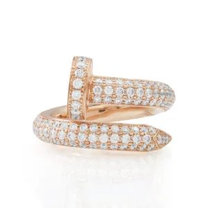 18K Rose Gold 2.5ct Nail Ring