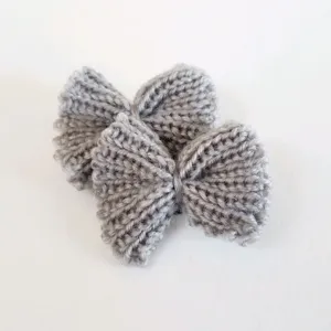 2 Pack Crochet Knit Hair Bow Clips