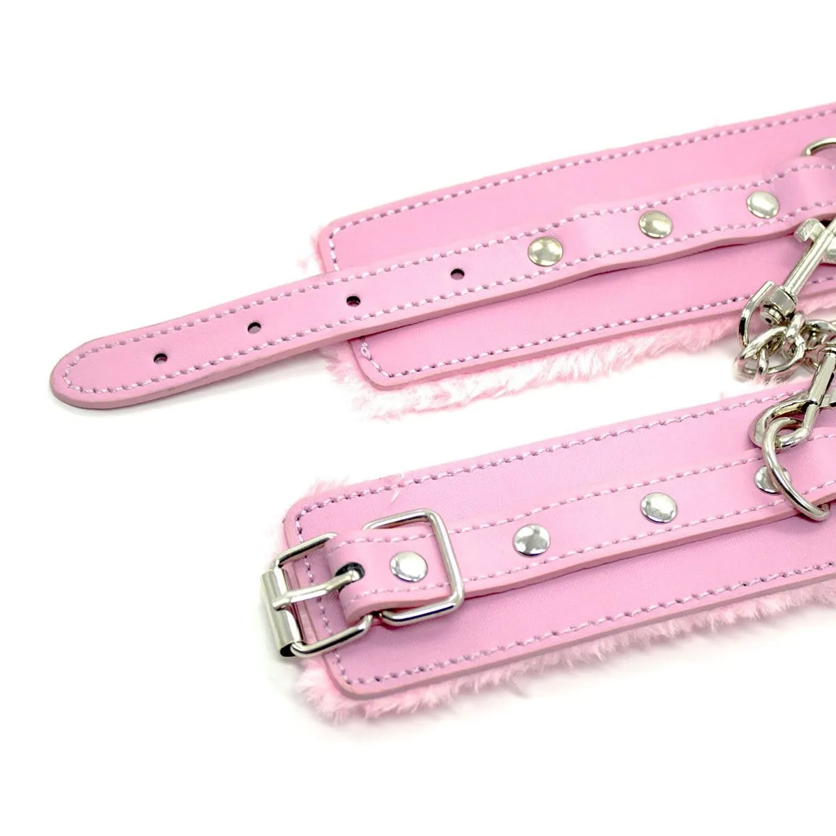 2360MQ      <b>BOGO!</b> Princess Pink Fur Lined Ankle Bondage Cuffs