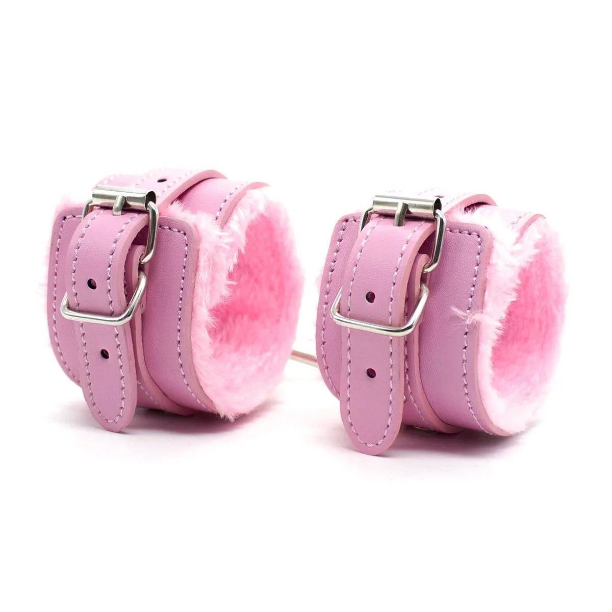 2360MQ      <b>BOGO!</b> Princess Pink Fur Lined Ankle Bondage Cuffs