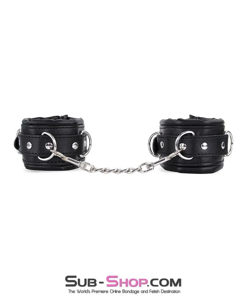 2476MQ      Padded Lined Locking Black Wrist Cuffs