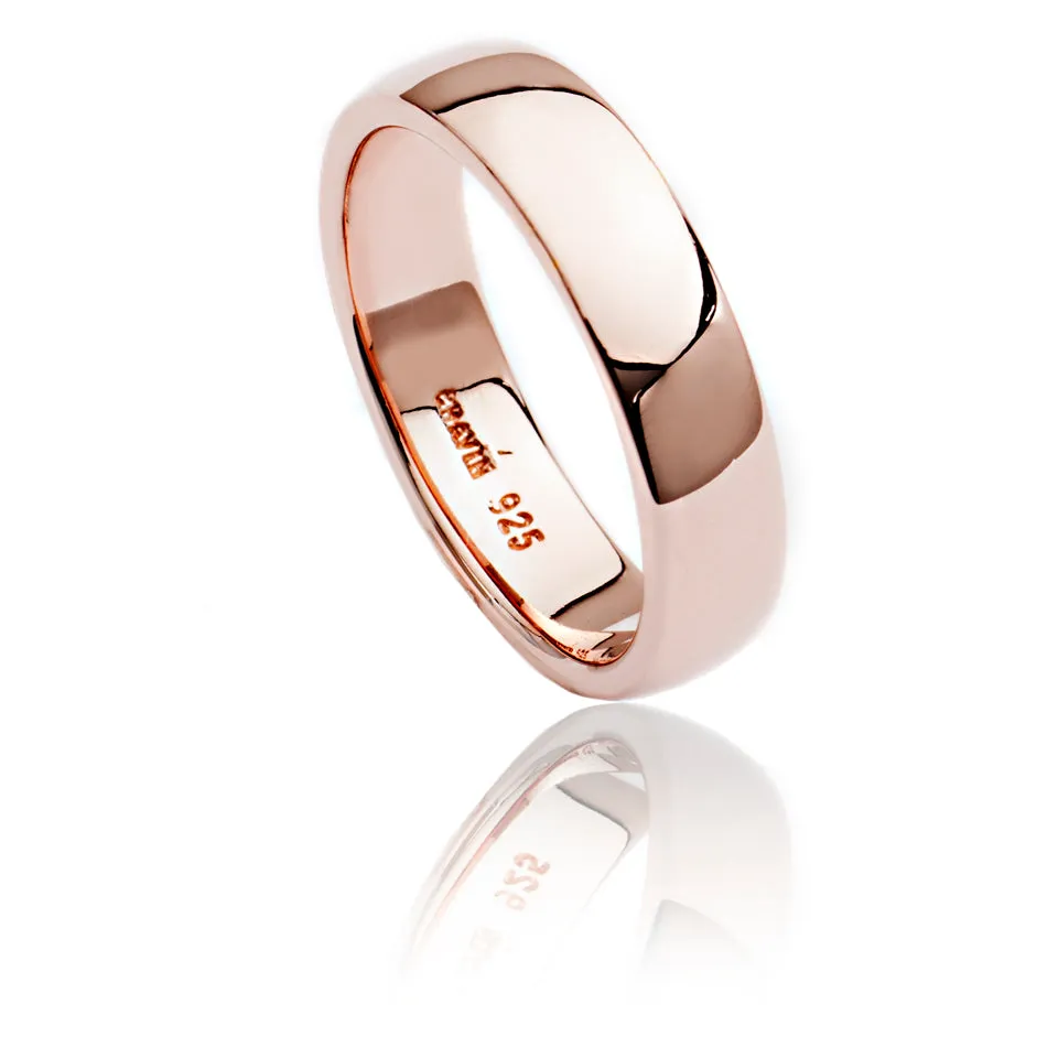 70%  DISCOUNT Unisex Polished 18ct Rose Gold Vermeil Stacking Band