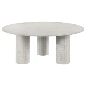 Astoria - Round Genuine Marble Coffee Table - White