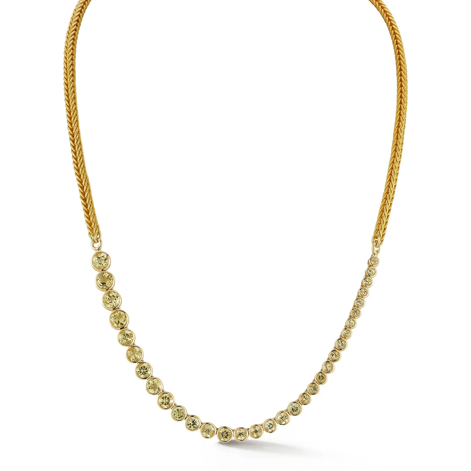 Asymmetrical Golden Beryl Bubble Necklace