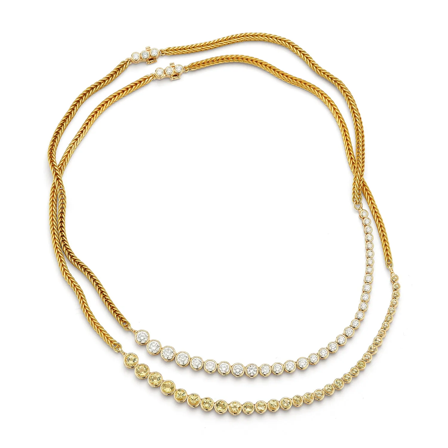 Asymmetrical Golden Beryl Bubble Necklace