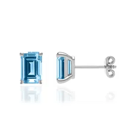 AVIANA - Emerald Aqua Spinel 950 Platinum Stud Earrings