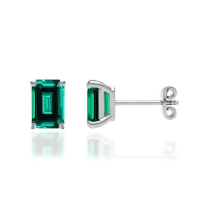 AVIANA - Grown Emerald 950 Platinum Stud Earrings