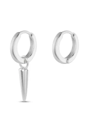 Berlin Spike Hoops Silver