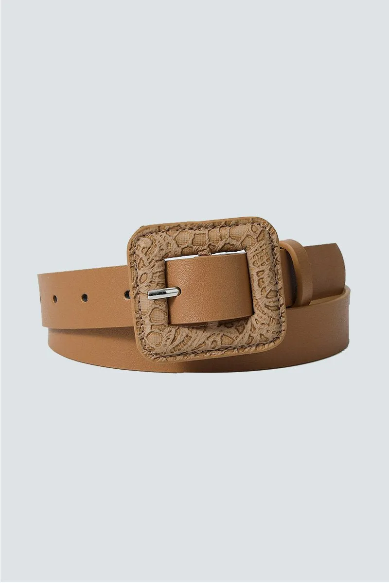 BIG SQUARE BUCKLE SLIM BELT