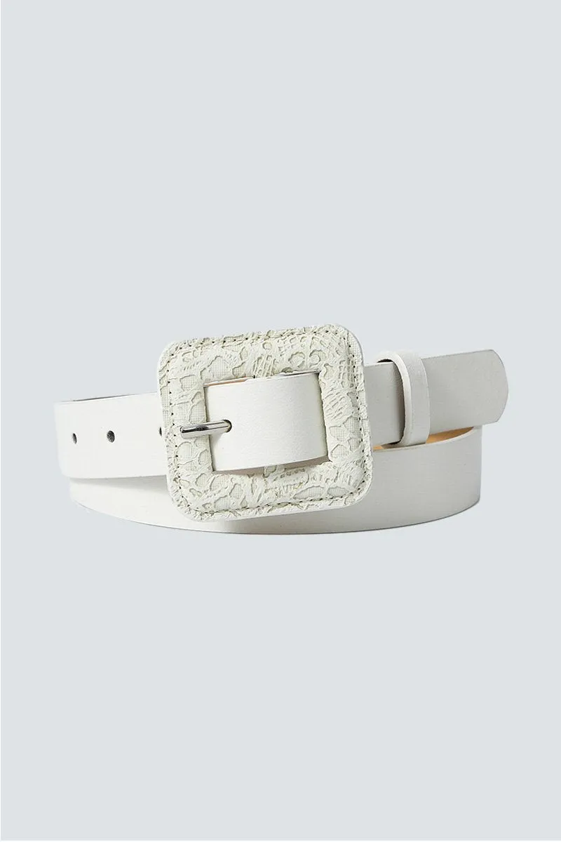 BIG SQUARE BUCKLE SLIM BELT