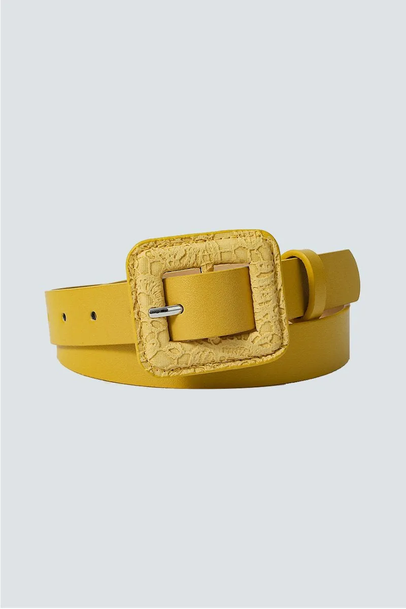 BIG SQUARE BUCKLE SLIM BELT