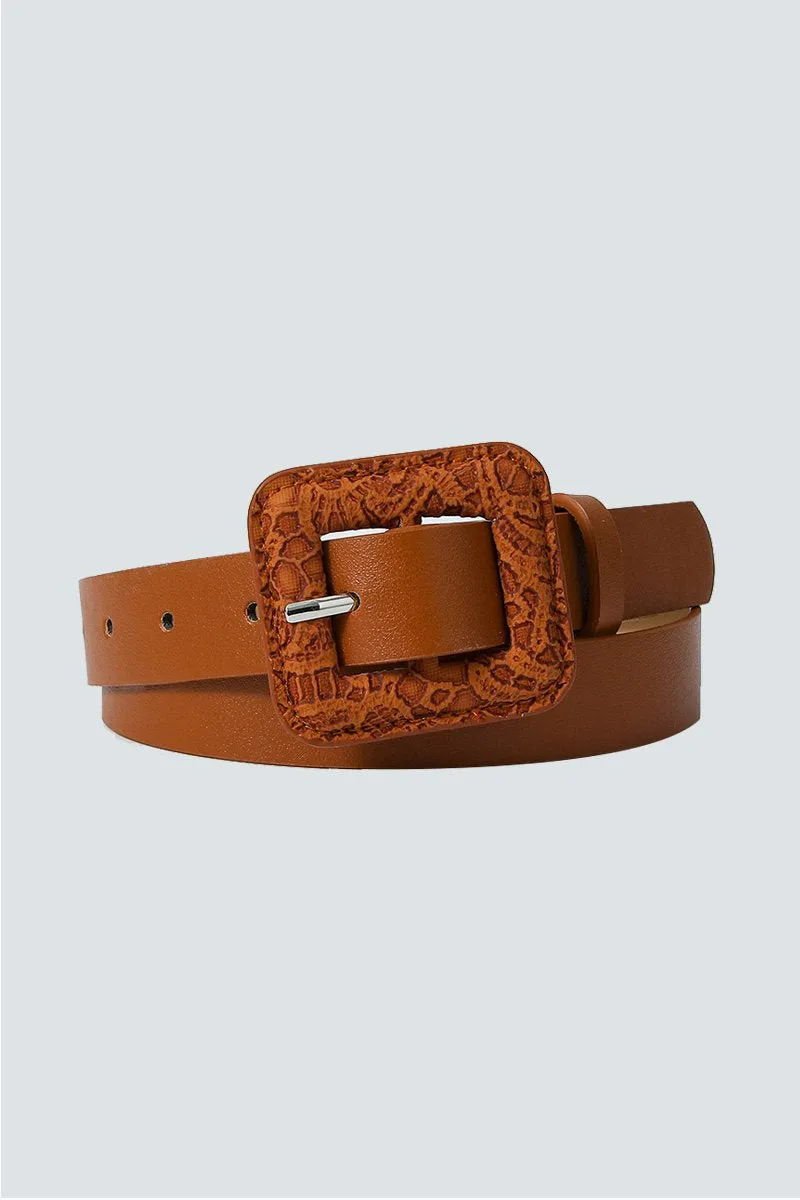 BIG SQUARE BUCKLE SLIM BELT