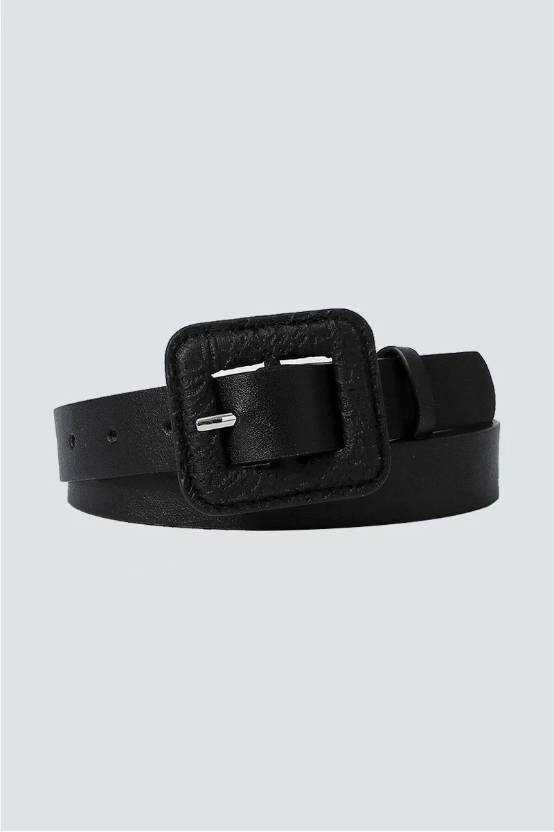 BIG SQUARE BUCKLE SLIM BELT