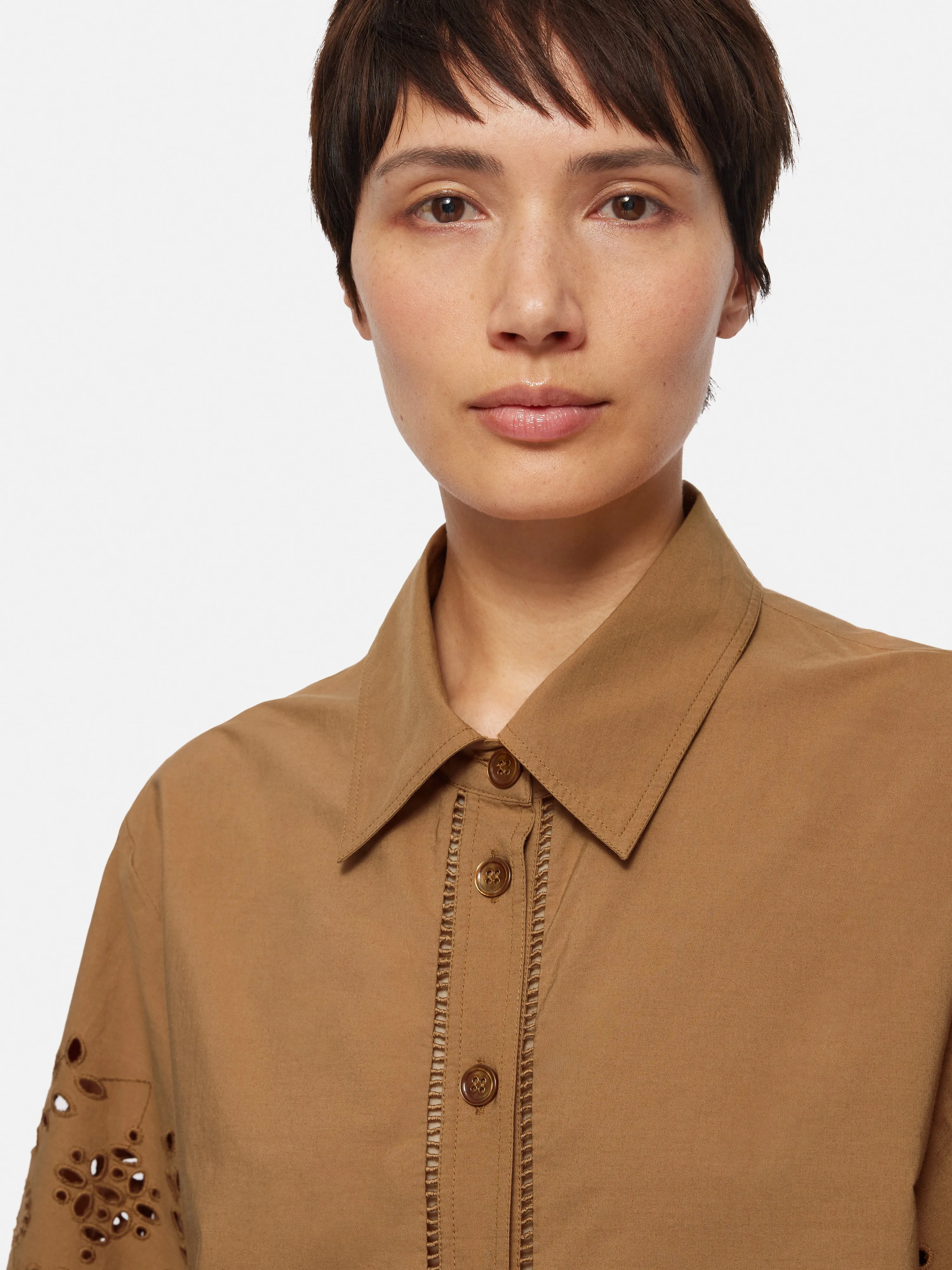 Broderie Shirt | Camel