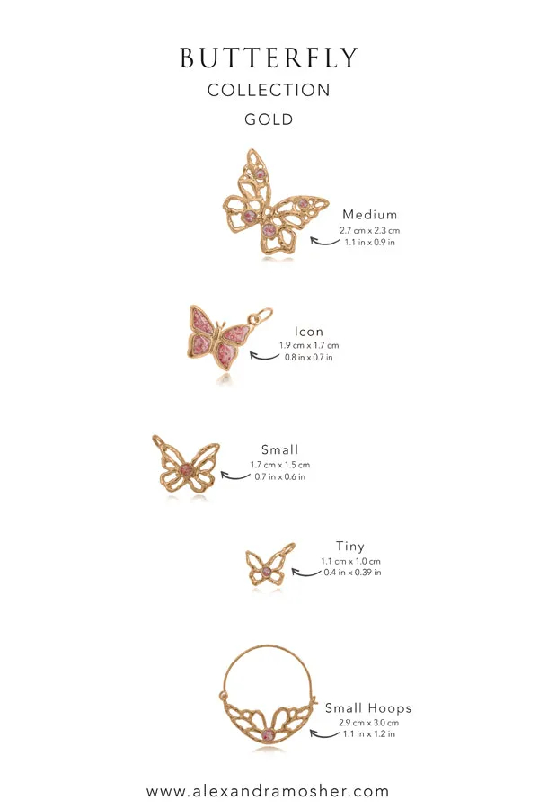 Butterfly ~ Tiny Stud Earrings in Gold