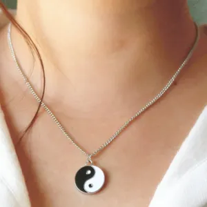 Chain White Pendant Fashion Bagua For Black Jewelry New Neck Women Resin Statement Necklace