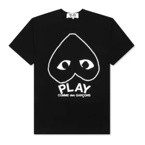 COMME DES GARCONS PLAY INVERTED OUTLINE HEART T-SHIRT BLACK