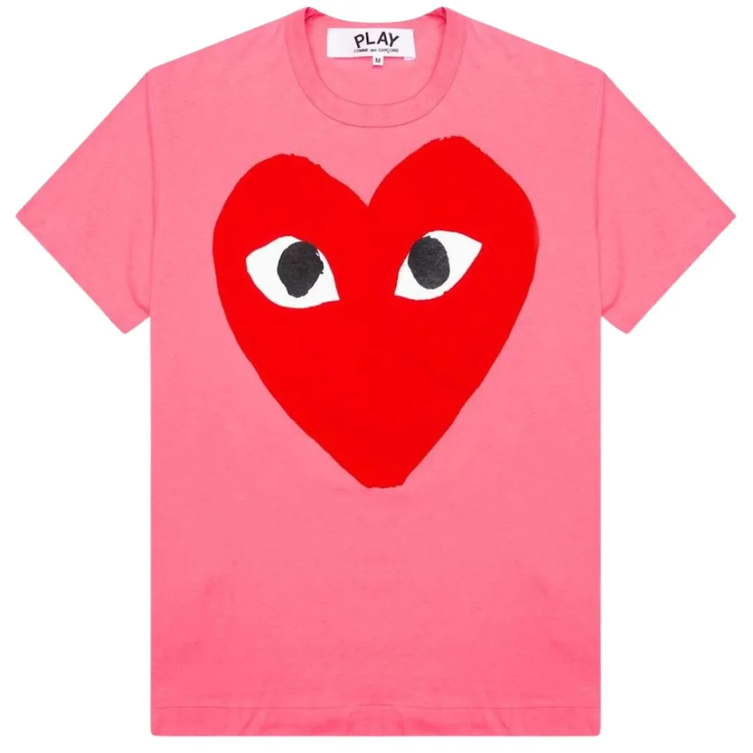 COMME DES GARÇONS PLAY PASTELLE RED HEART T-SHIRT PINK