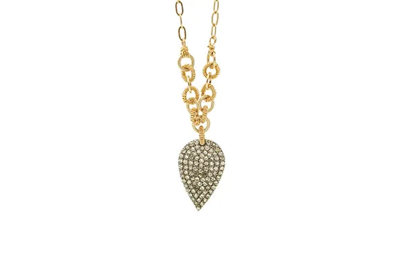 Dana Kellin Fine Upside Down Pave Diamond Teardrop Necklace