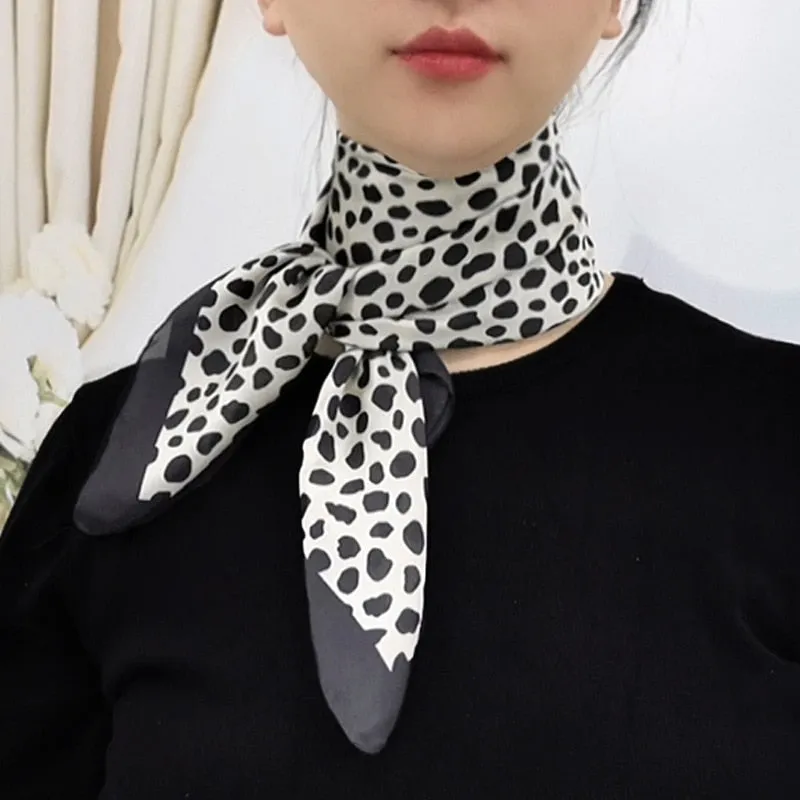 Female Silk Neck Scarf Square Hair Scarves Foulard Head Brand Shawls And Wraps Neckerchief Bandana 70*70cm Hijab