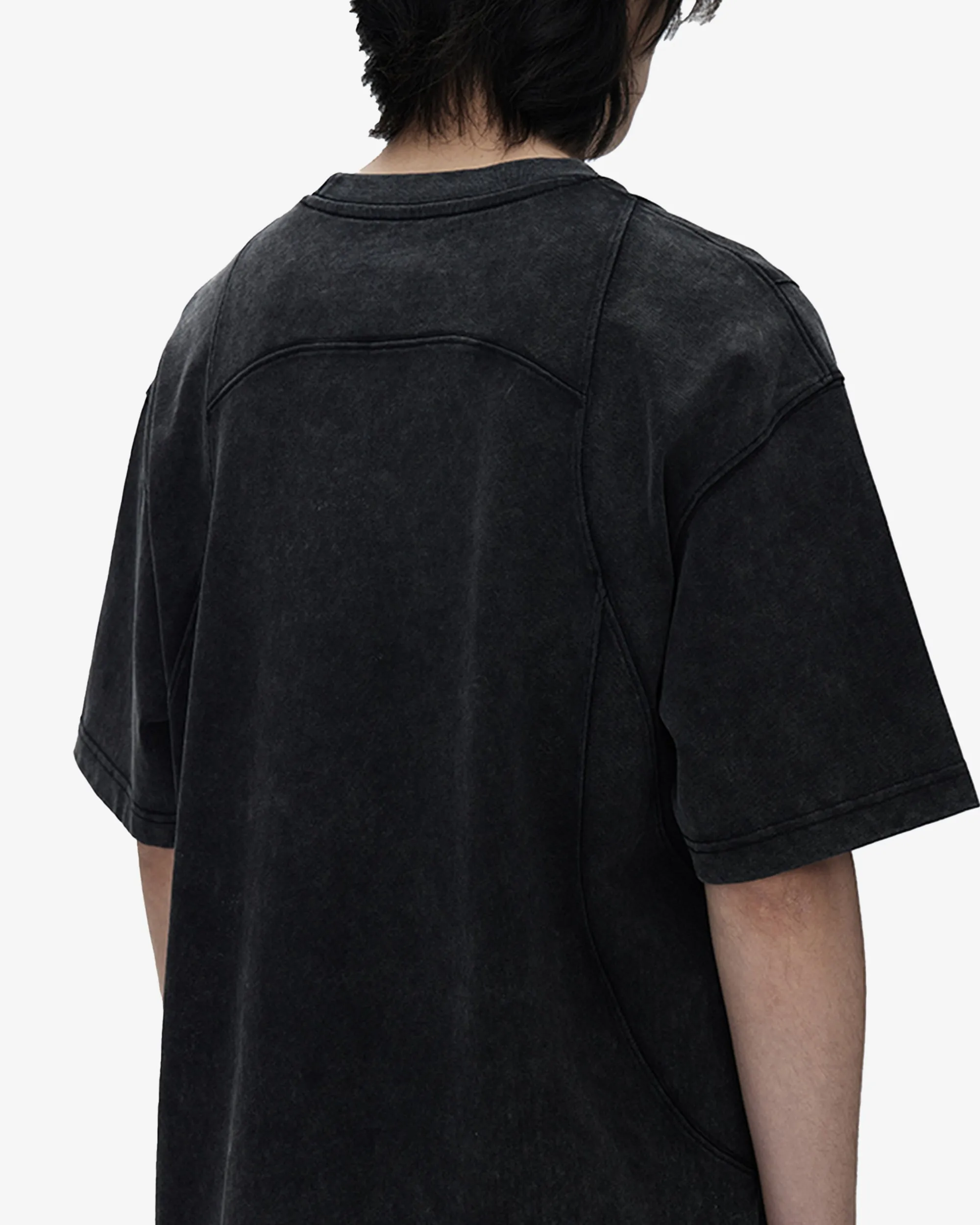 Garment Dye Washed Black T-Shirt