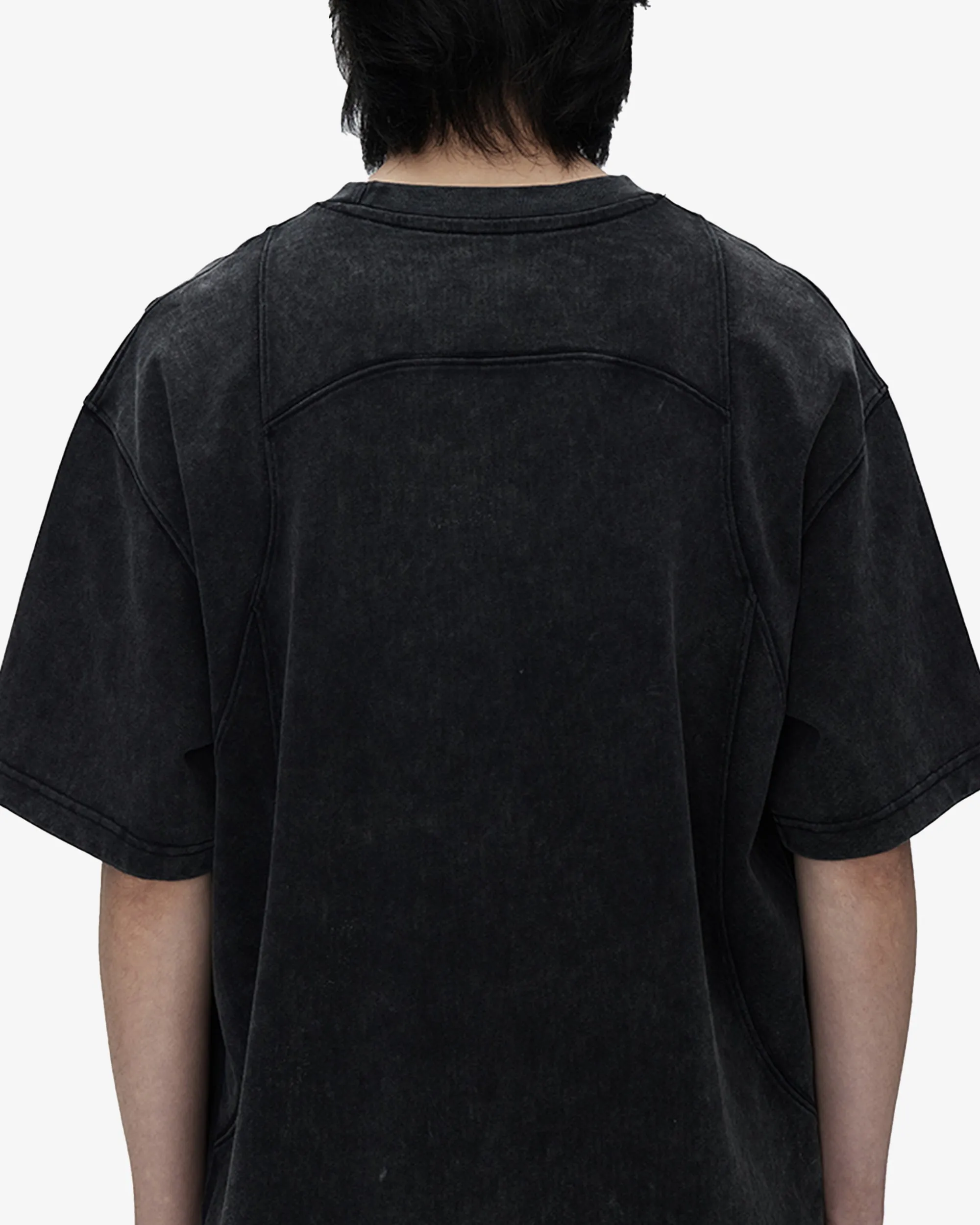 Garment Dye Washed Black T-Shirt