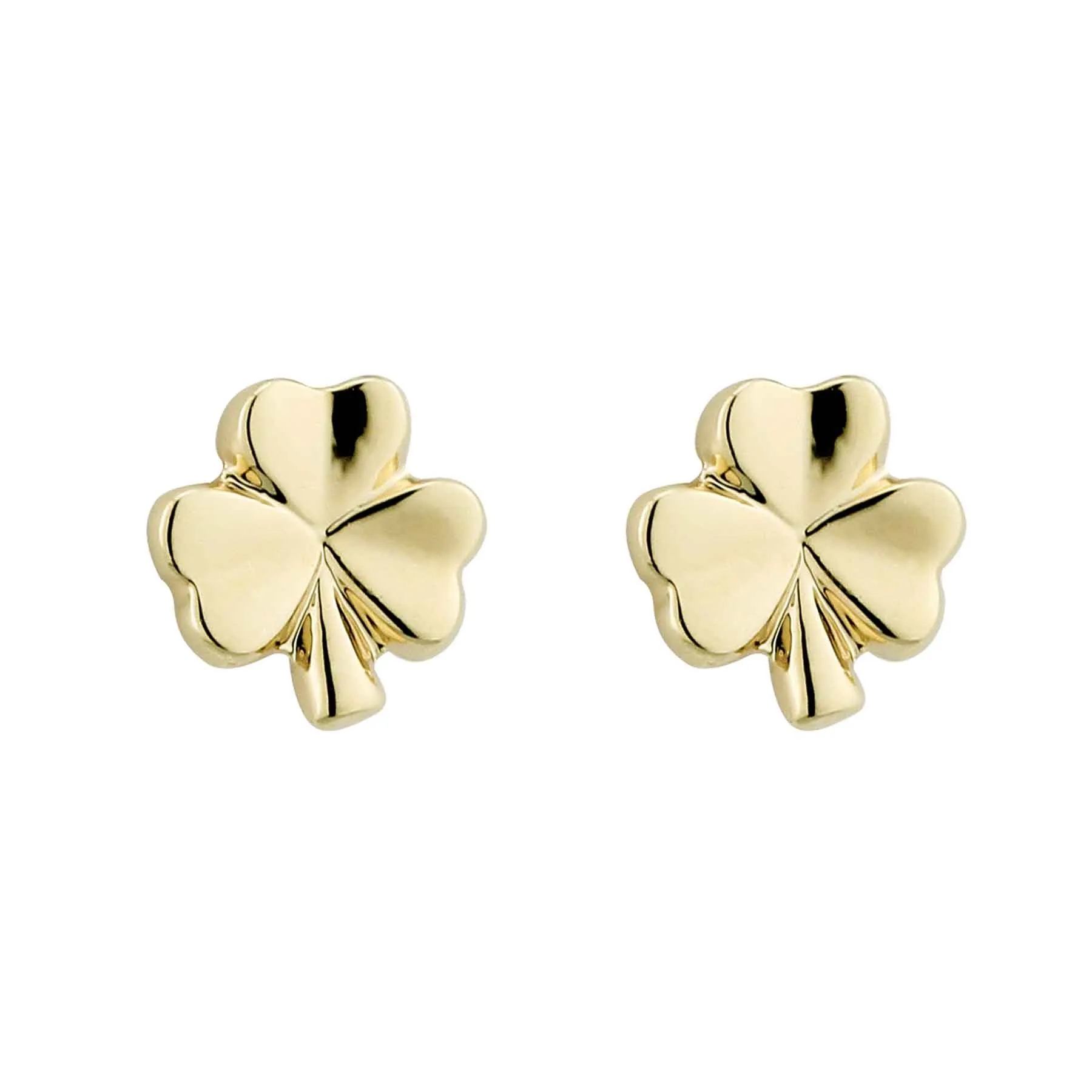 Gold Plated Tiny Shamrock Stud Earrings