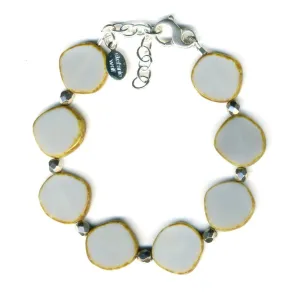 Gray Small Circle Glass Beaded Bracelet