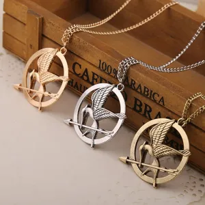 Hunger Games Necklace Bird Eagle Animal Arrow Logo Pendant