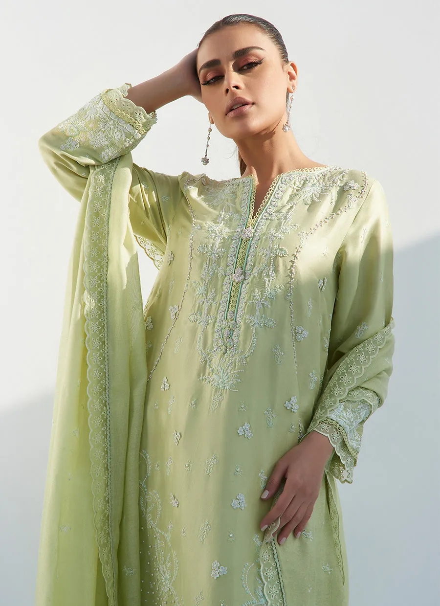 Judie Apple Green Shirt And Dupatta