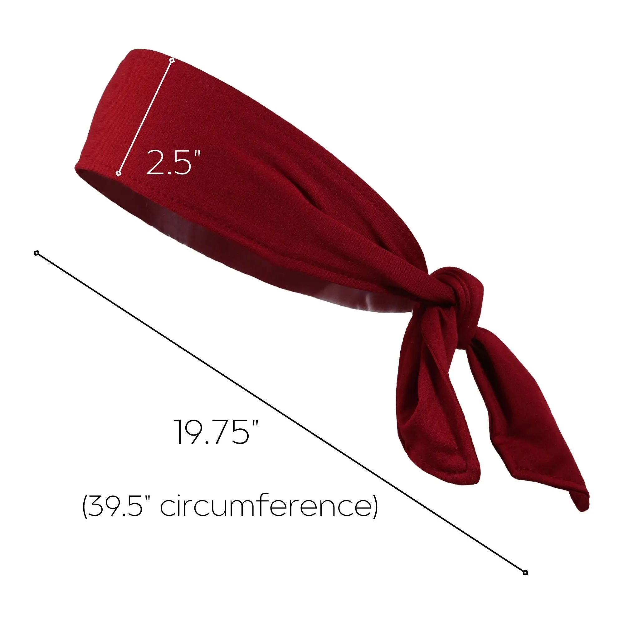 Maroon Tie Headbands - 12 Pack