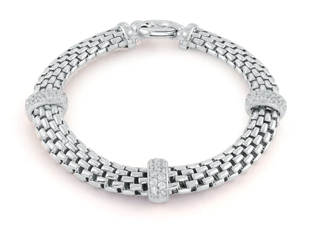 Miss Mimi 3 Bar Flexible Mesh Bracelet