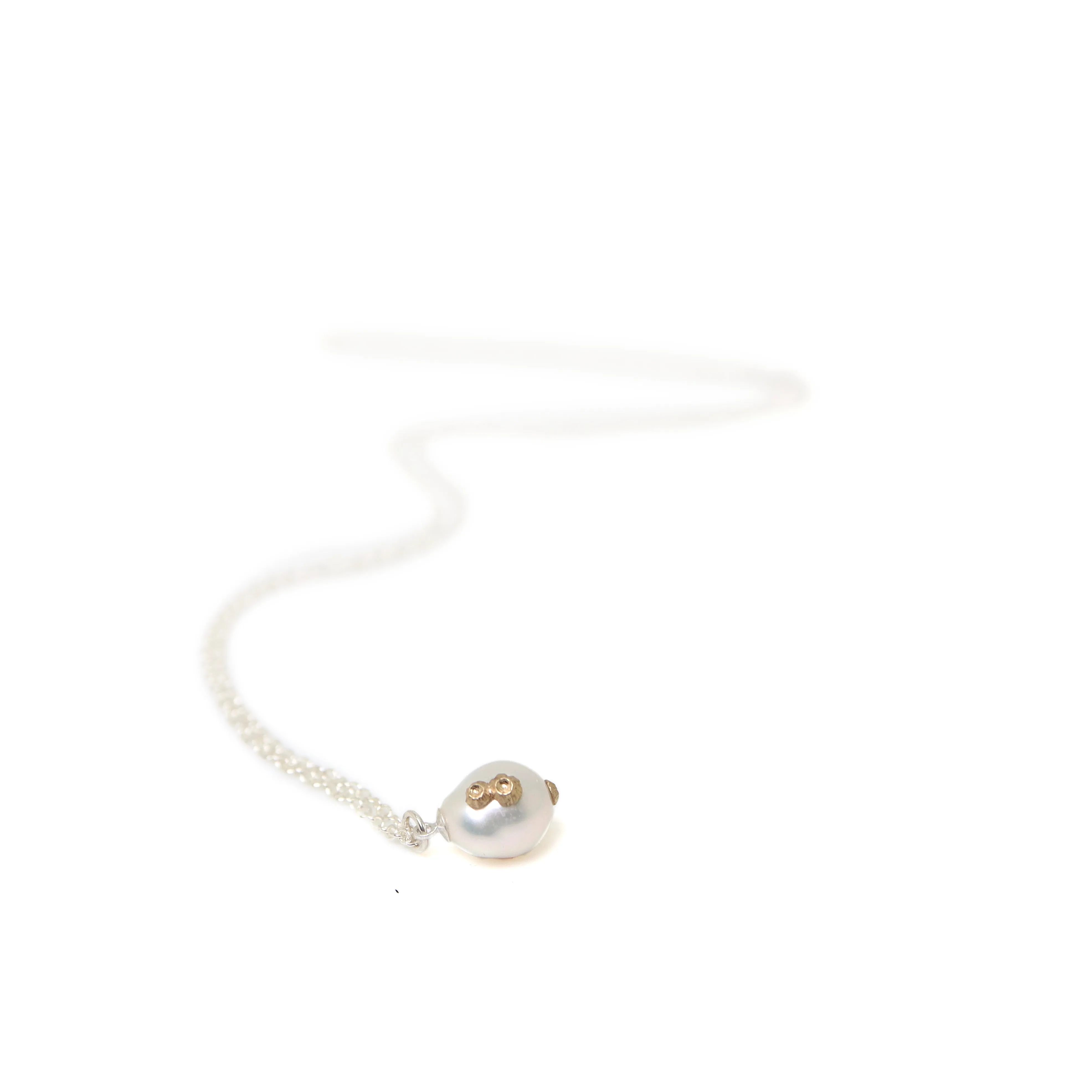 Moonshine Baroque Pearl Ruthie B. Necklace with Barnacles