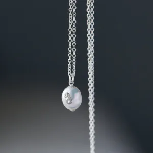 Moonshine Baroque Pearl Ruthie B. Necklace with Barnacles