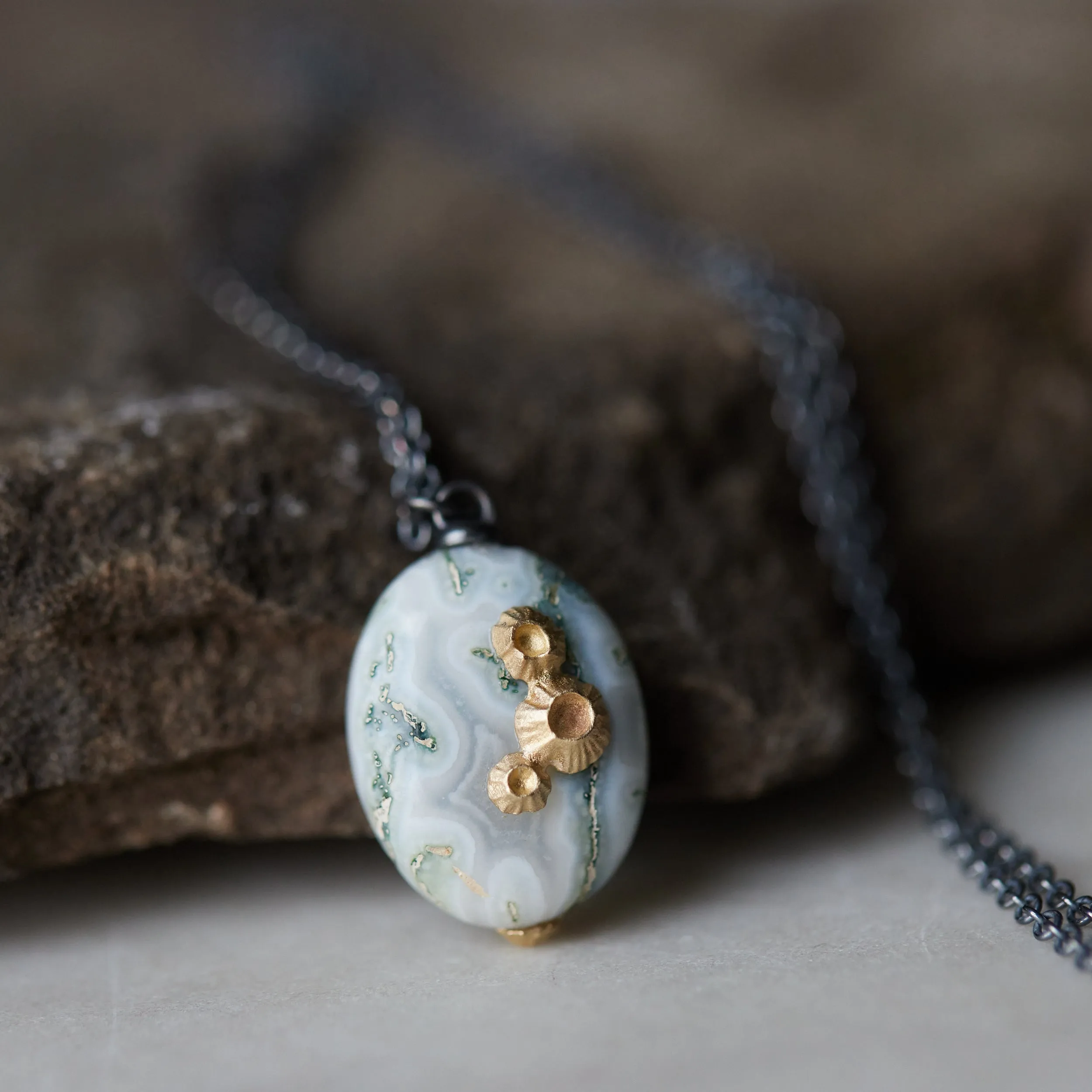 Moss of Éire Opal Ruthie B. Necklaces with Barnacles