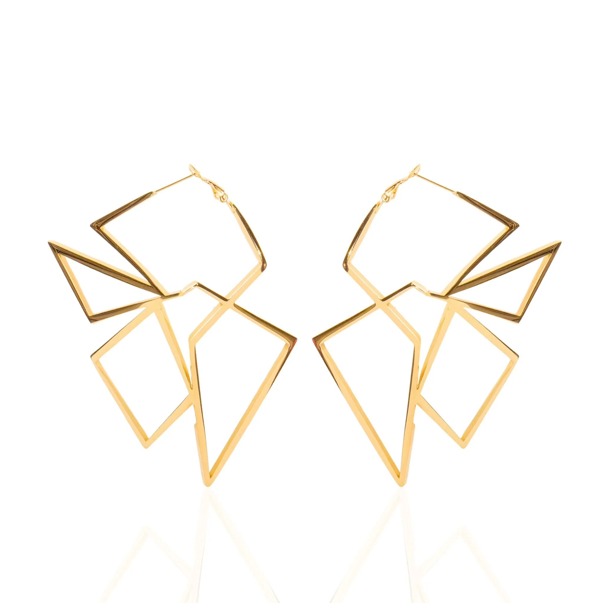 Nyah 14k 3D Hoops