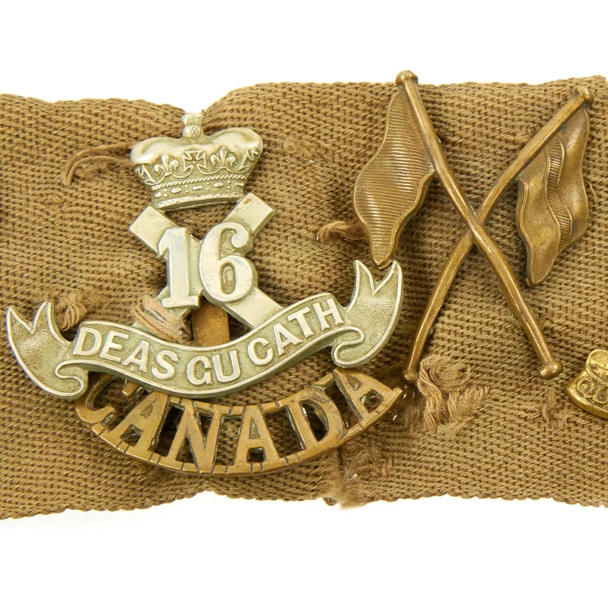 Original Canadian WWI Canvas and Leather Hate Belt