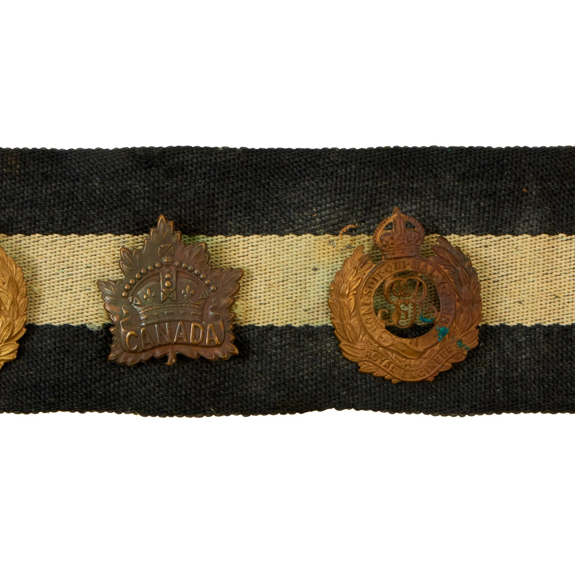 Original Canadian WWI Souvenir Hate Stable Belt With 14 Attached Items