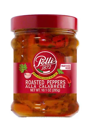 POLLI GRILLED PEPPERS ALLA CALABRESE, 10OZ. (Case of 12-Jars )