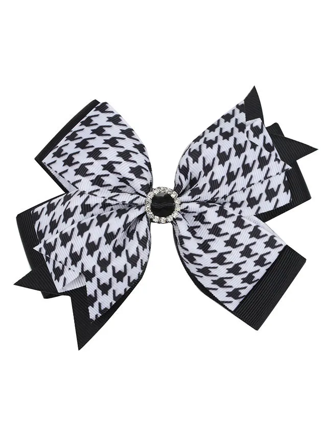 Preppy Chic Bejeweled Bow Clips