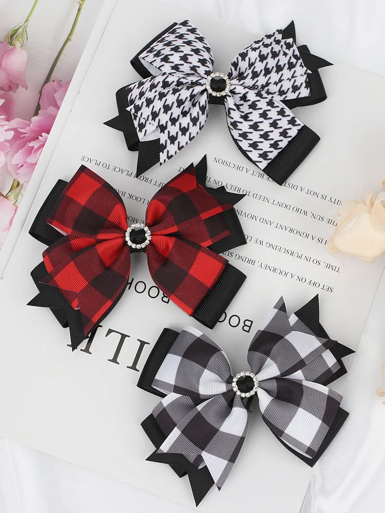 Preppy Chic Bejeweled Bow Clips