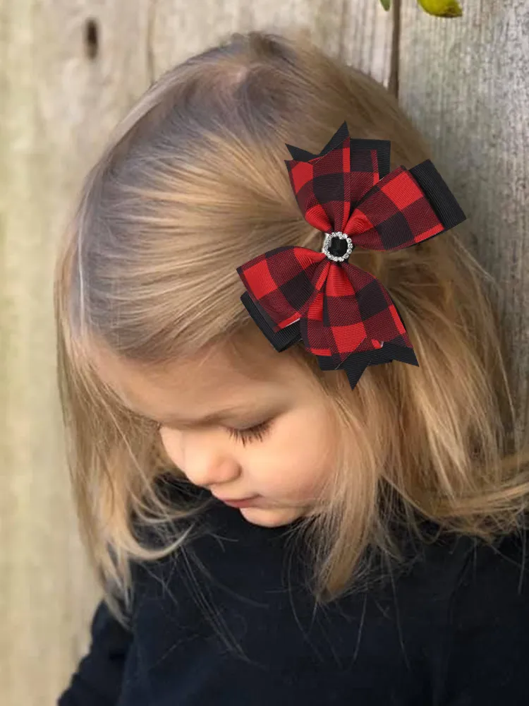 Preppy Chic Bejeweled Bow Clips