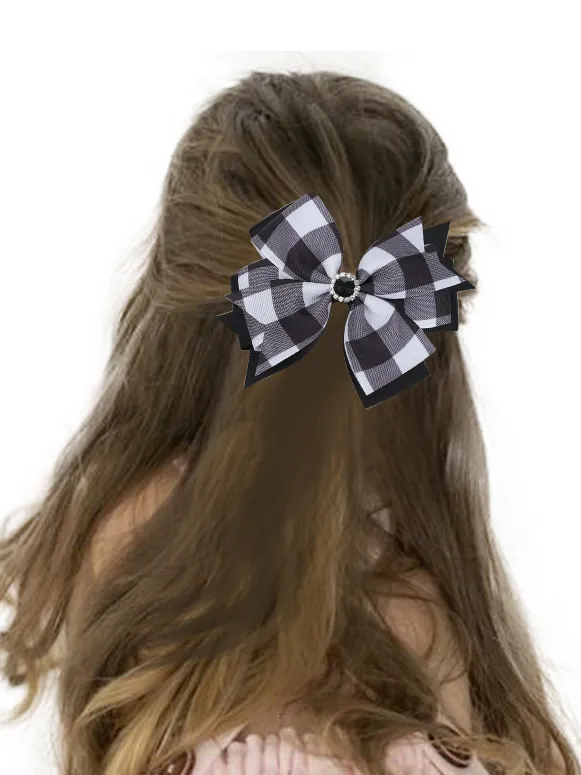 Preppy Chic Bejeweled Bow Clips