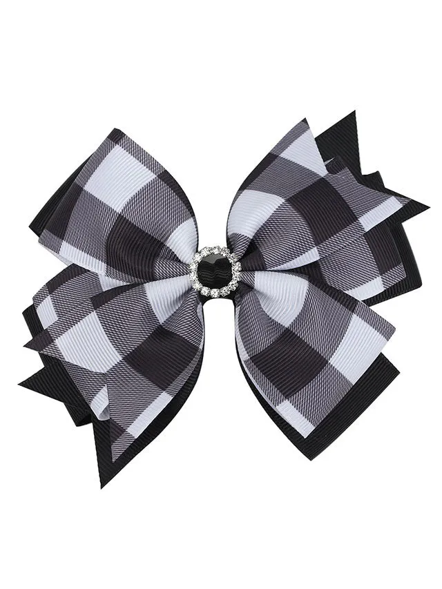 Preppy Chic Bejeweled Bow Clips